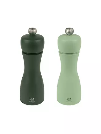 PEUGEOT | Ensemble de moulins à poivre et à sel TAHITI TERRE 2 pièces 15cm hêtre / Marron clair et foncé | grün